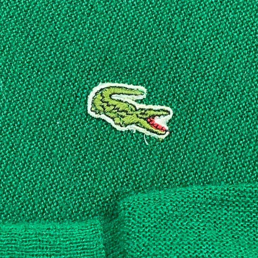 Vintage Izod Lacoste Sweater Men XL Kelly Green V Neck 80s 90s Golf Acrylic - Picture 3 of 10